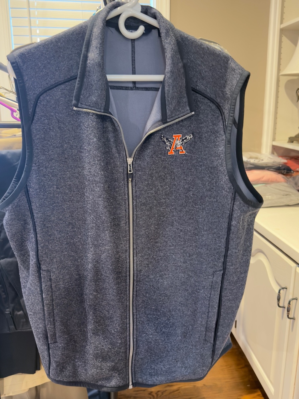 Cutter & Buck Heather Gray Sleeveless Vest with Orange Logo